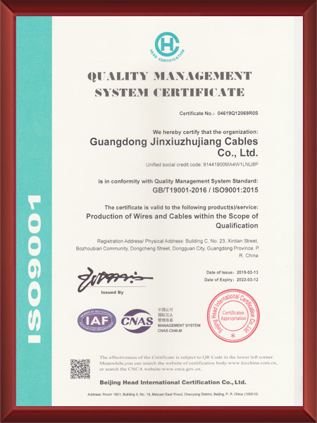 Quality Management System Certificate